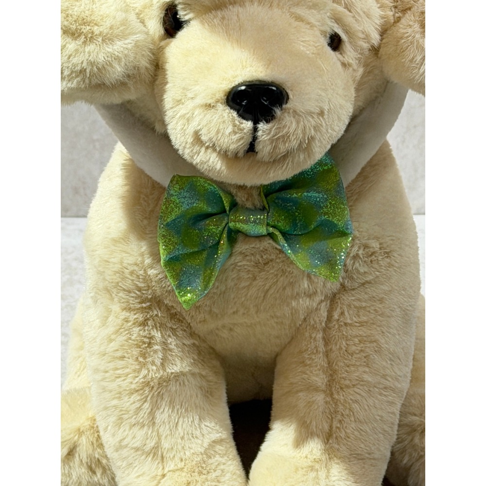 FAO Schwarz "Cheers 4 Ears" Yellow Lab Puppy Dog Plush Bunny Ears and Bowtie - Picture 3 of 16